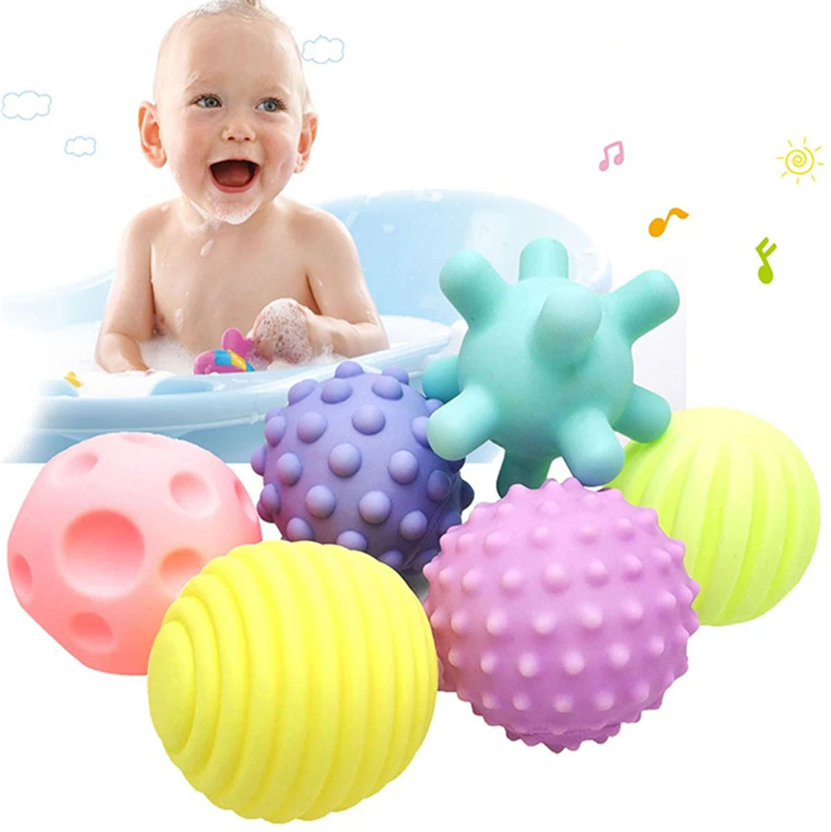 Miniatura 3 de Pelotas Sensoriales Para Bebes Pack X6